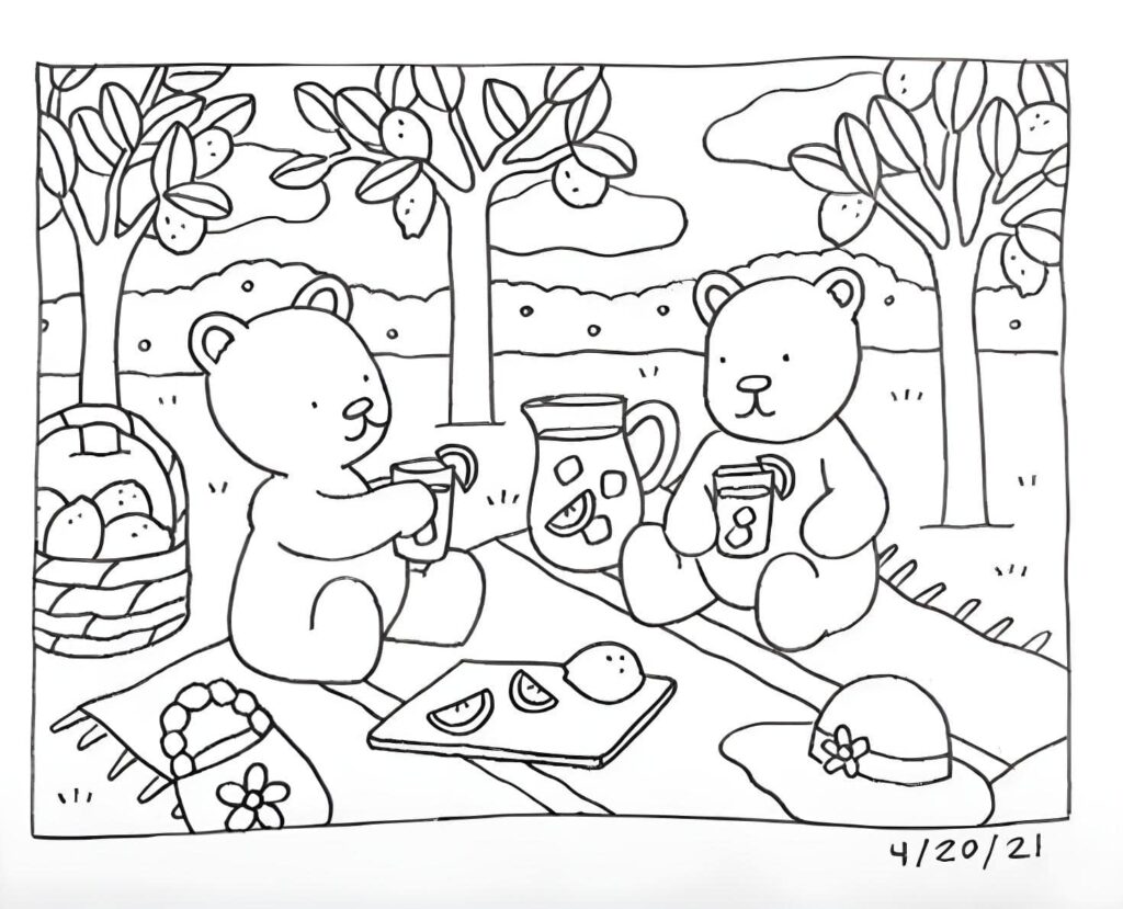Desenho de Bobbie Goods em piquenique para imprimir - Mr Desenho