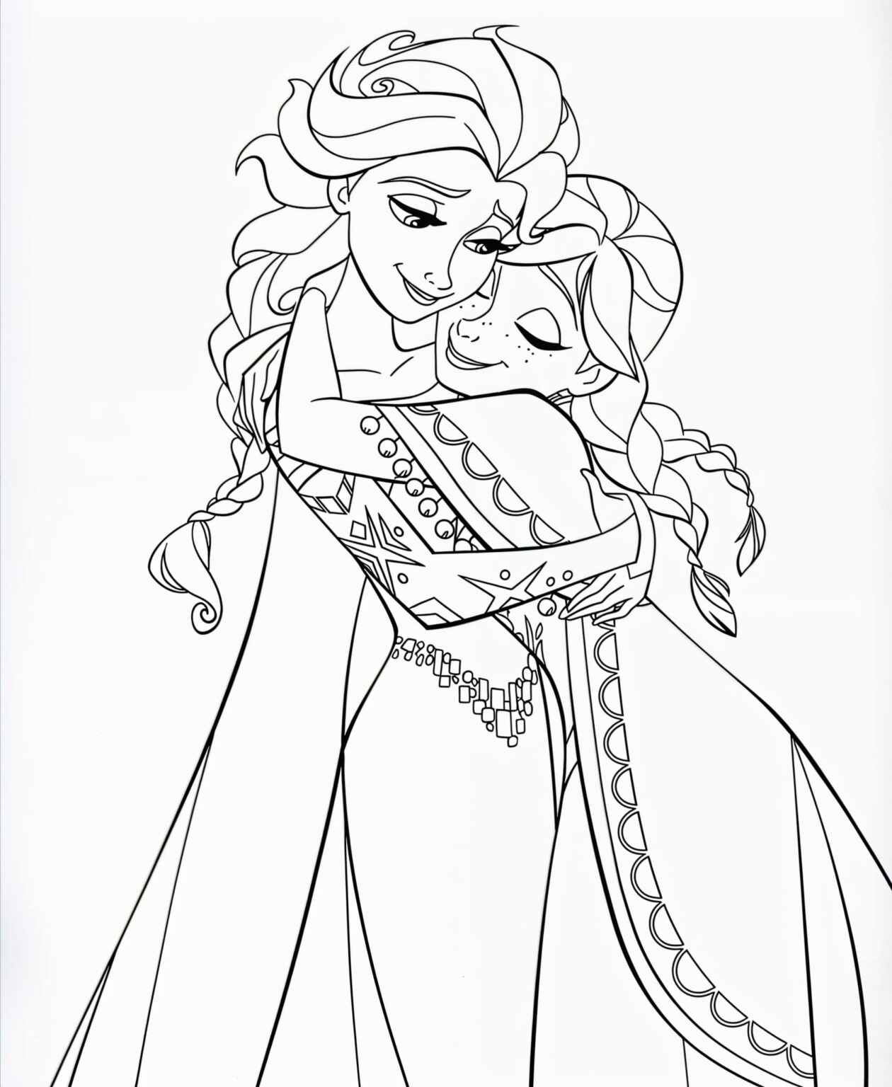 Desenho de Elsa e anna para colorir e imprimir - Mr Desenho