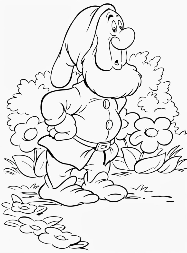 Desenho do atchim de Branca de neve para colorir - Mr Desenho