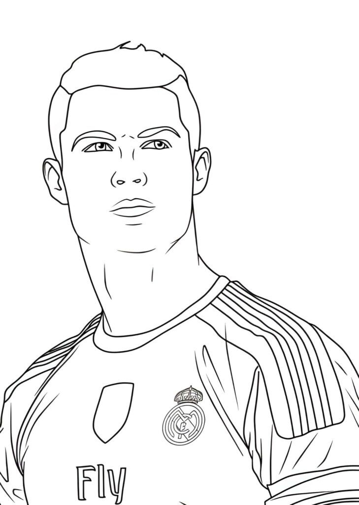 Desenho do Cristiano Ronaldo real madrid para colorir - Mr Desenho