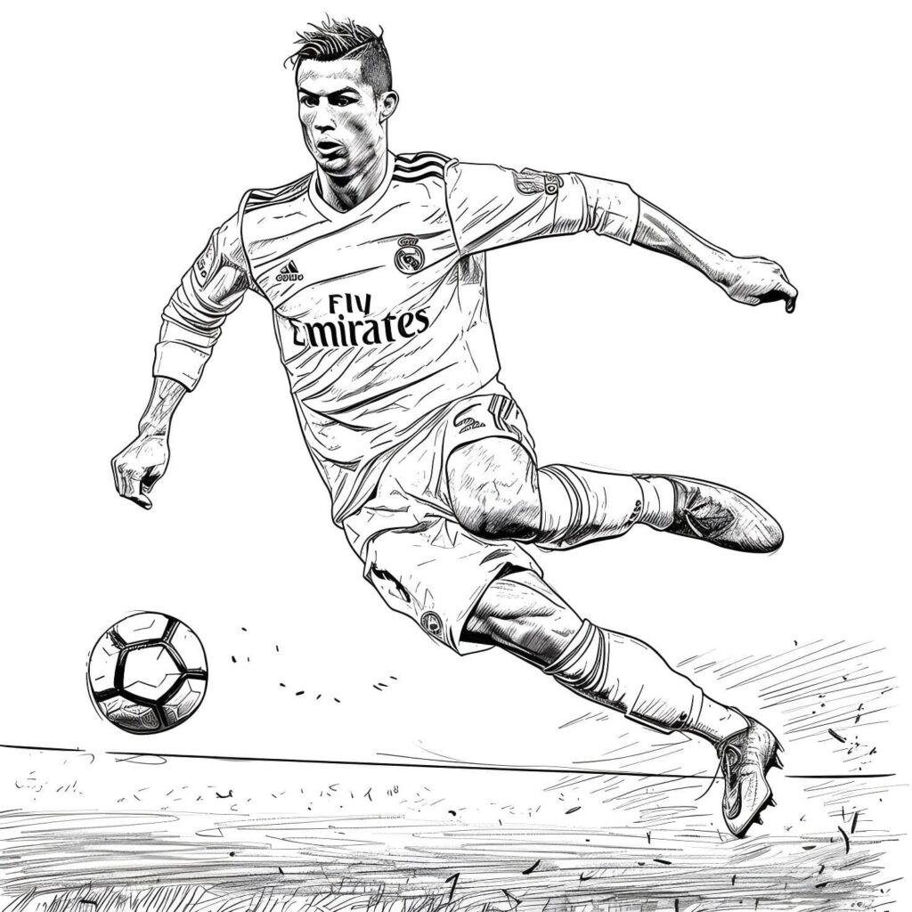 Desenhos do Cristiano Ronaldo para imprimir e colorir - Mr Desenho