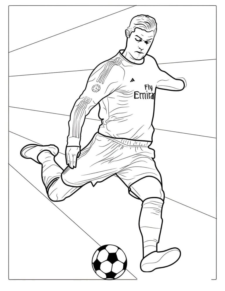 Desenho do Cristiano Ronaldo rematou real madrid para colorir - Mr Desenho