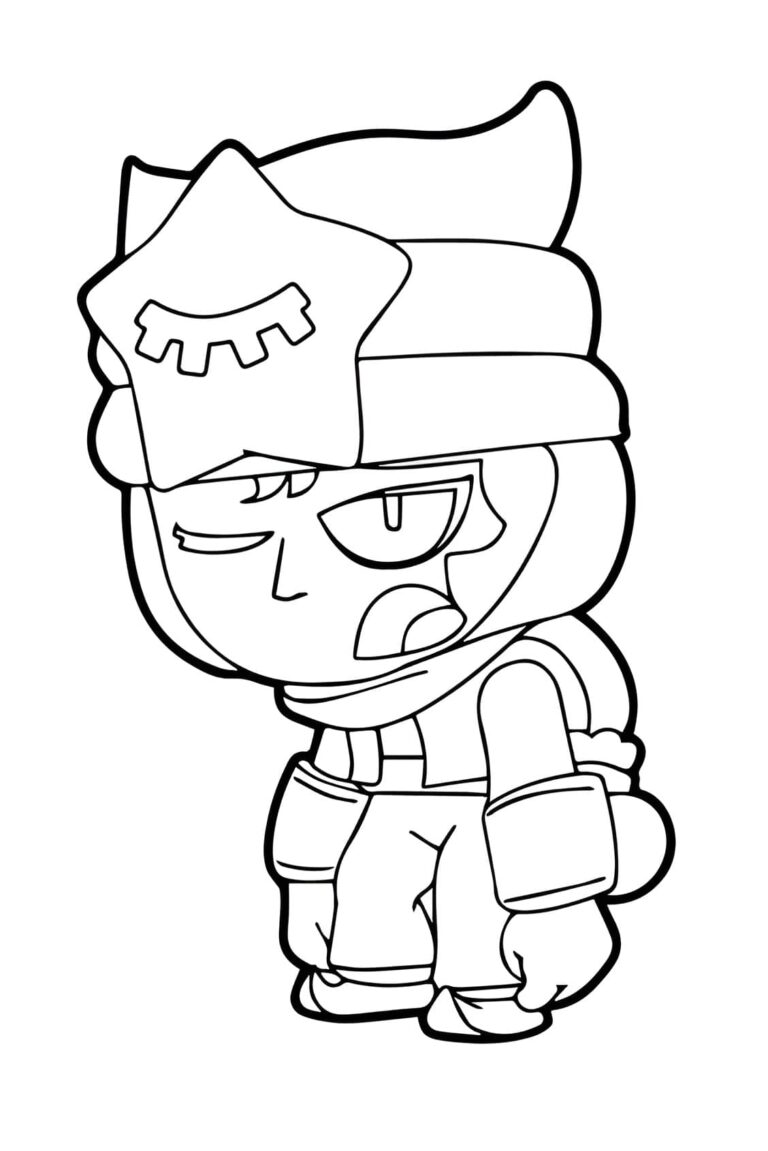 Desenho do carl de Brawl Stars para colorir - Mr Desenho