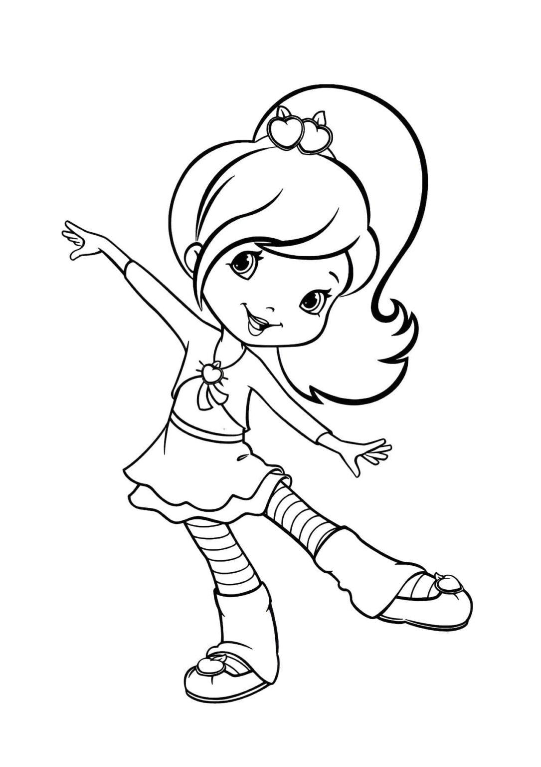 Desenho da menina dançando para colorir - Mr Desenho
