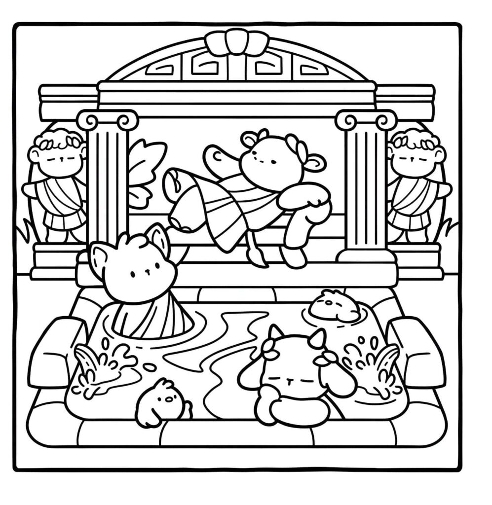 Desenho de animais na piscina termal Bobbie Goods para pintar - Mr Desenho
