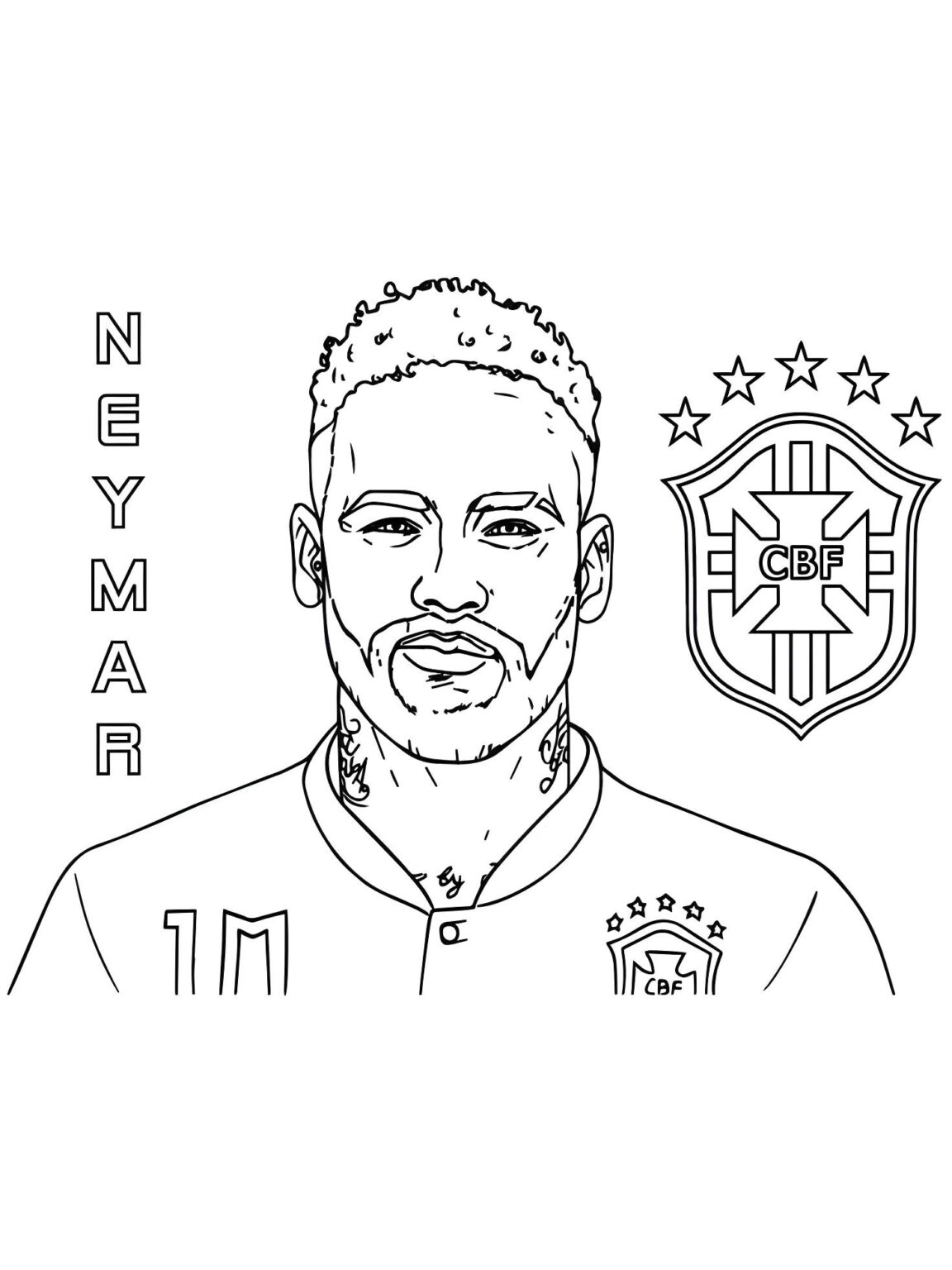 Imagem das costas de Neymar Jr com o número 11 para imprimir - Mr Desenho