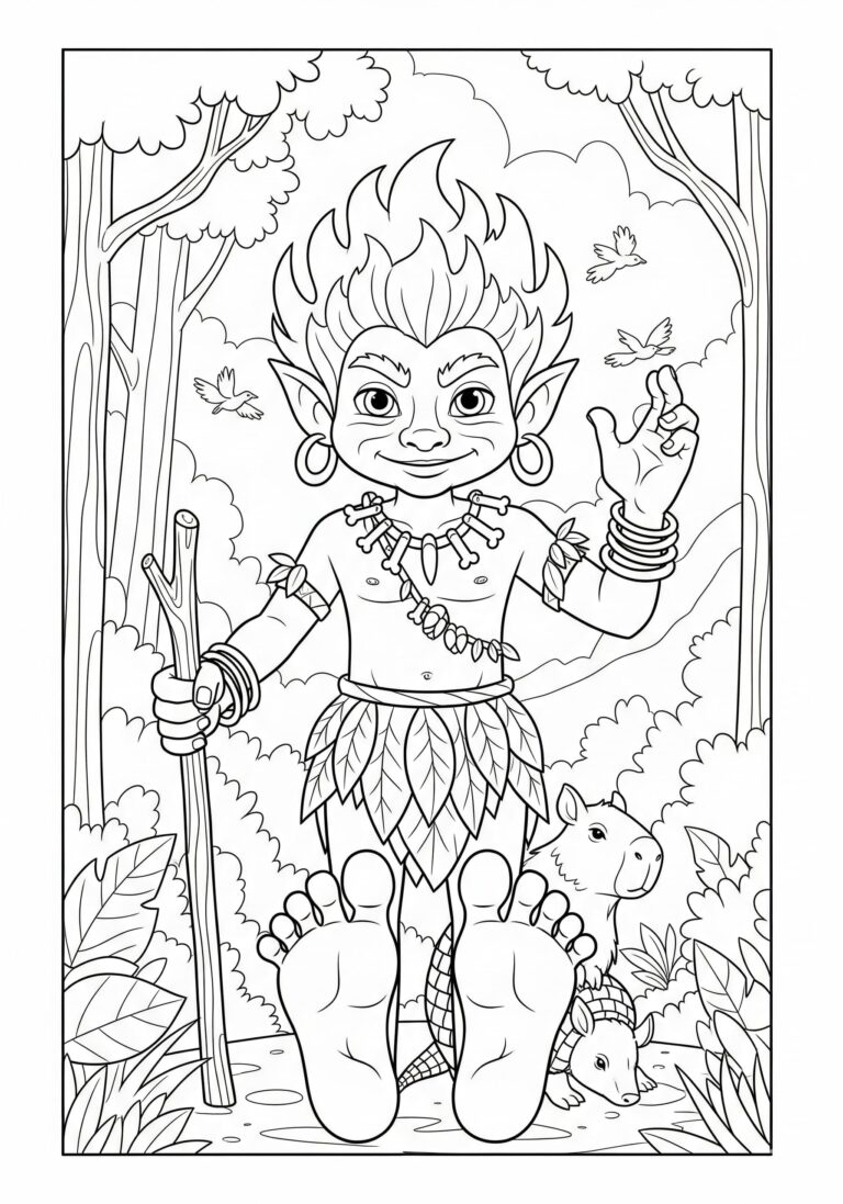 Desenhos do Curupira para Imprimir e Colorir - Mr Desenho